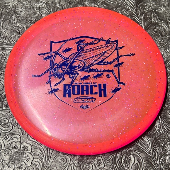 New Discraft Crystal Sparkle FLX Roach Putter Disc Golf Disc in Red Sparkle - Picture 1 of 8